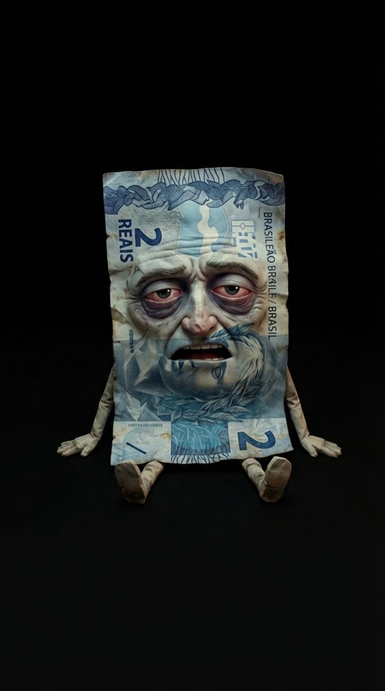 Nota de 2 reais cansada